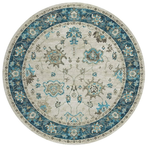 Dalyn Rug Company & Addison Rugs Indoor/Outdoor Marbella MB6 Flax Washable 8' x 8' Round Rug