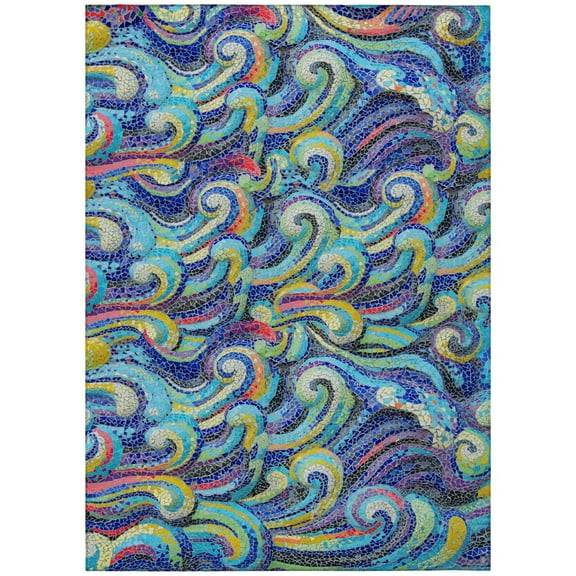 Dalyn Rug Company & Addison Rugs Indoor/Outdoor Seabreeze SZ14 Indigo Washable 9' x 12' Rug