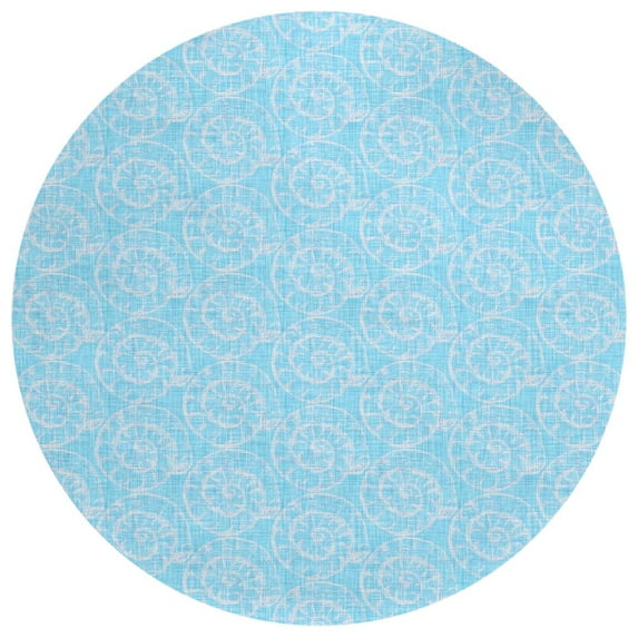 Dalyn Rug Company & Addison Rugs Indoor/Outdoor Surfside ASR41 Aqua Washable 8' x 8' Round Rug