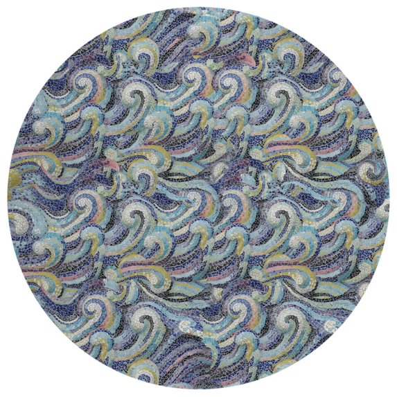 Surfside ASR44 Stormy Washable 8 ft x 8 ft Round Rug