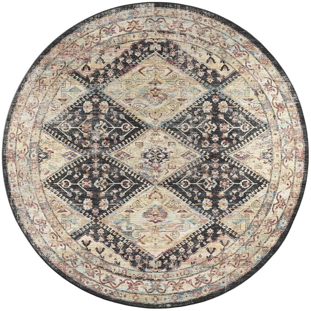 Dalyn Rug Company & Addison Rugs Jericho JC9 Midnight 4' x 4' Round Rug ...