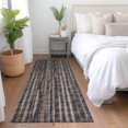 thumbnail image 1 of Addison Rugs Mayfield Washable Transitional Textured Stripes Brown Runner Rug, 2'3" x 7'6", 1 of 5