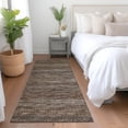 thumbnail image 1 of Addison Rugs Mayfield Washable Transitional Horizontal Bars Brown Runner Rug, 2'3" x 7'6", 1 of 5