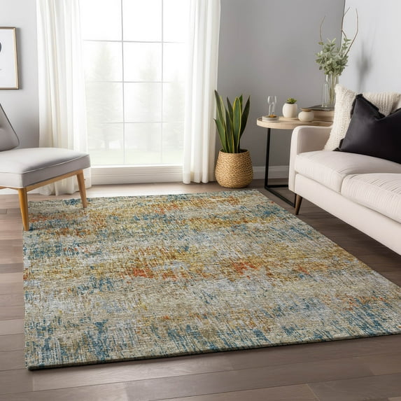Addison Rugs Mayfield Washable Transitional Soft Abstract Gilded Rectangle Rug, 8' x 10'