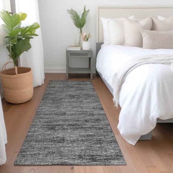 Addison Rugs Mayfield Washable Transitional Horizontal Bars Gray Runner Rug, 2'3" x 7'6"
