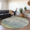 thumbnail image 1 of Addison Rugs Mayfield Washable Transitional Abstract Clouds Green Round Rug, 8' x 8', 1 of 5