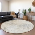 thumbnail image 1 of Addison Rugs Mayfield Washable Transitional Soft Abstract Ivory Round Rug, 8' x 8', 1 of 5