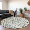 thumbnail image 1 of Addison Rugs Mayfield Washable Transitional Tribal, Boho Ivory Round Rug, 8' x 8', 1 of 5