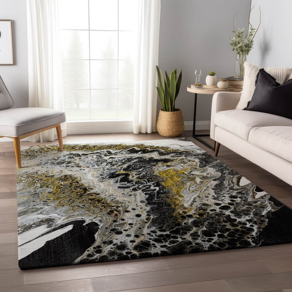 Addison Rugs Mayfield Washable Contemporary Abstract Midnight Rectangle Rug, 8' x 10'