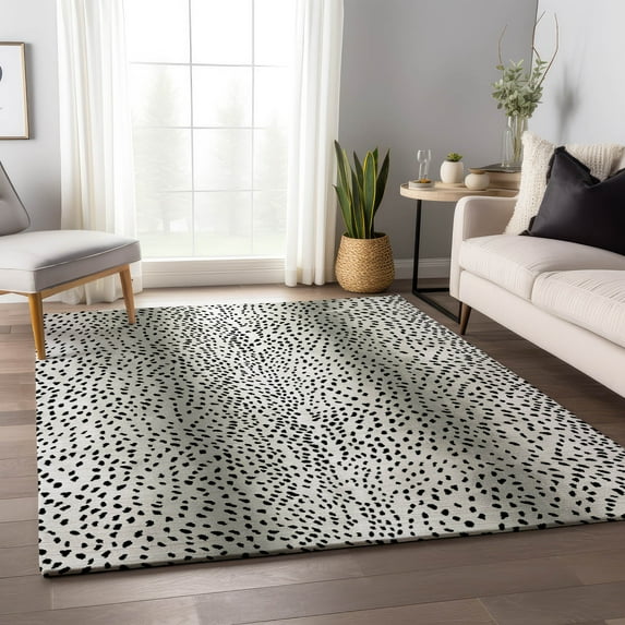 Addison Rugs Mayfield Washable Animal Skin Pattern Antelope Pearl Rectangle Rug, 3' x 5'