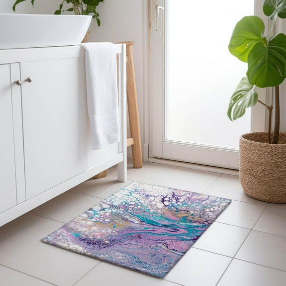 Addison Rugs Mayfield Washable Contemporary Abstract Periwinkle Rectangle Rug, 1'8" x 2'6"