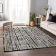 thumbnail image 1 of Addison Rugs Mayfield Washable Transitional Broken Bars Silver Rectangle Rug, 8' x 10', 1 of 6