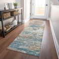 thumbnail image 1 of Addison Rugs Mayfield Washable Transitional Soft Abstract Teal Runner Rug, 2'3" x 7'6", 1 of 5