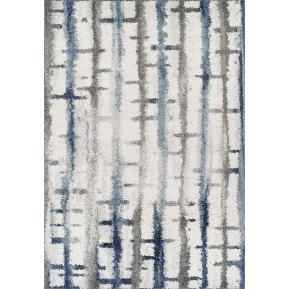 Dalyn Rocco Shag Area Rug RC2 Rc2 Multi Multi Grid Faded 3' 3" x 5' 1" Rectangle
