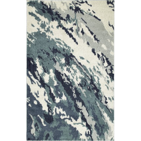 Dalyn Rocco Shag Area Rug RC3 Rc3 Denim Denim Waves Borderless 3' 3" x 5' 1" Rectangle