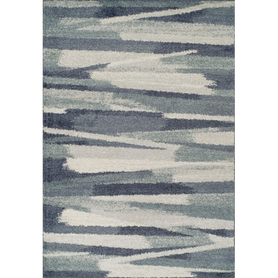 Dalyn Rocco Shag Area Rug RC7 Rc7 Navy Navy Zig Zag Gradient 9' 6" x 13' 2" Rectangle
