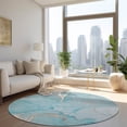 thumbnail image 1 of Addison Rugs Chantille Indoor/Outdoor Transitional Watercolors Teal Washable Round Rug, 8' x 8', 1 of 6