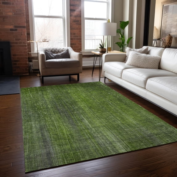 Addison Rugs Chantille Indoor/Outdoor Transitional Striped Green Washable Rectangle Rug, 2'6" x 3'10"
