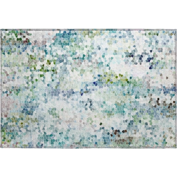 Dalyn Rugs Lumara LM5 Aqua 1'8" x 2'6" Luxury Washable, Bedroom, Living Room, Dining Room, Kitchen, Patio Rug