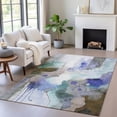 thumbnail image 1 of HomeRoots 629292 10 x 14 ft. Brown Purple & Ivory Abstract Washable Transitional Indoor & Outdoor Rectangle Area Rug, 1 of 8