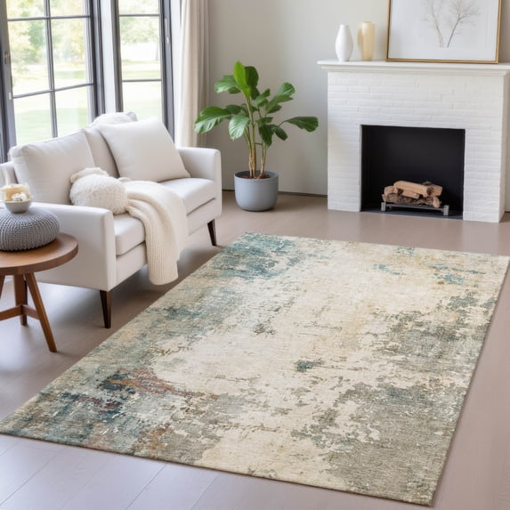 Addison Rugs Chantille Indoor/Outdoor Transitional Abstract Ivory Machine Washable Rectangle Rug, 10' x 14'