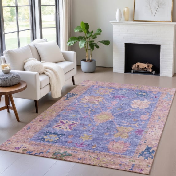 Addison Rugs Chantille Indoor/Outdoor Traditional Global Purple Machine Washable Rectangle Rug, 9' x 12'
