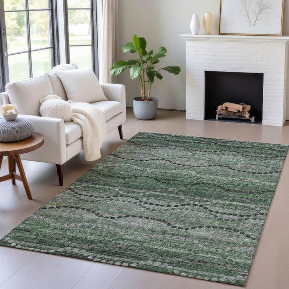 Addison Rugs Chantille Indoor/Outdoor Transitional Gradient Olive Machine Washable Rectangle Rug, 3' x 5'