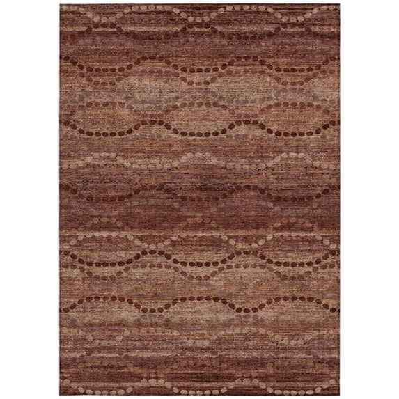 HomeRoots 629714 5 x 8 ft. Rust & Copper Ogee Washable Transitional Indoor & Outdoor Rectangle Area Rug