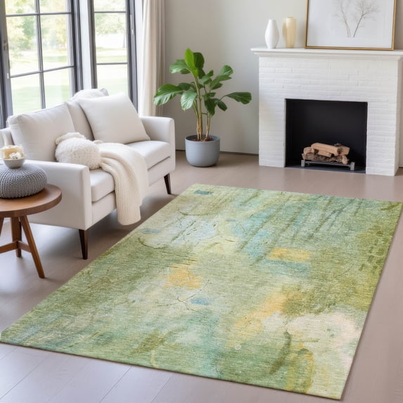 Addison Rugs Chantille Indoor/Outdoor Transitional Abstract Sage Machine Washable Rectangle Rug, 8' x 10'