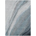 thumbnail image 1 of HomeRoots 629899 9 x 12 ft. Teal, Blue & Gray Abstract Washable Transitional Indoor & Outdoor Rectangle Area Rug, 1 of 9