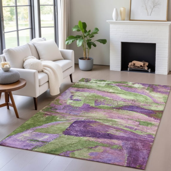 Addison Rugs Chantille Indoor/Outdoor Transitional Abstract Purple Machine Washable Rectangle Rug, 3' x 5'