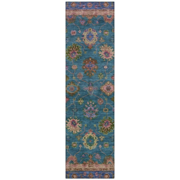 Dalyn Rugs Machine Washable Indoor/Outdoor Chantille ACN2046 Teal 2'3" x 7'6" Runner Rug