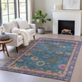 thumbnail image 1 of Addison Rugs Chantille Indoor/Outdoor Traditional Global Teal Machine Washable Rectangle Rug, 5' x 7'6", 1 of 8
