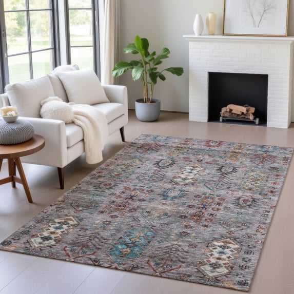 Addison Rugs Chantille Indoor/Outdoor Traditional Global Gray Machine Washable Rectangle Rug, 3' x 5'