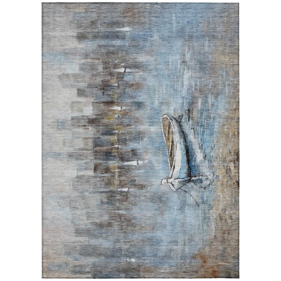 Dalyn Rugs Machine Washable Indoor/Outdoor Chantille ACN2056 Blue 2'6" x 3'10" Rug