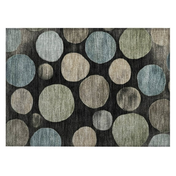 Dalyn Rugs Machine Washable Indoor/Outdoor Chantille ACN2062 Black 1'8" x 2'6" Rug