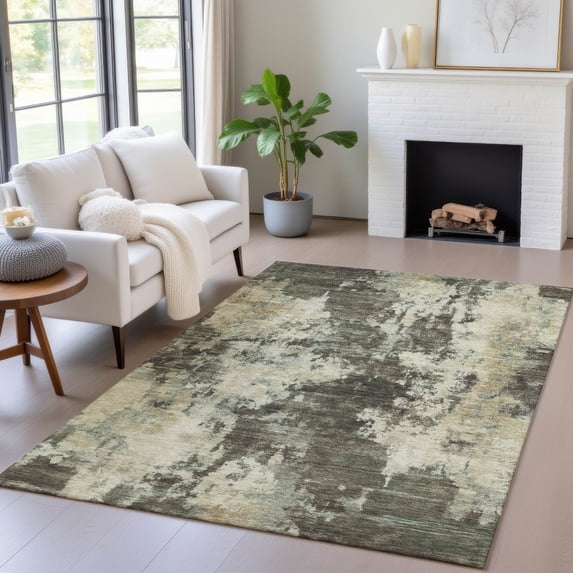 Addison Rugs Chantille Indoor/Outdoor Transitional Abstract Brown Machine Washable Rectangle Rug, 9' x 12'