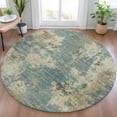thumbnail image 1 of Addison Rugs Chantille Indoor/Outdoor Transitional Abstract Teal Machine Washable Round Rug, 8' x 8', 1 of 8