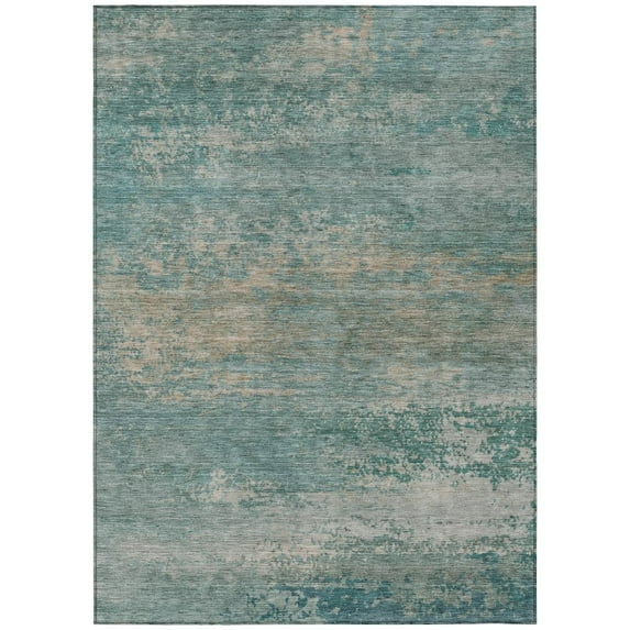 Dalyn Rugs Machine Washable Indoor/Outdoor Chantille ACN2071 Aqua 5' x 7'6" Rug