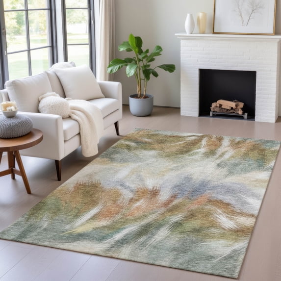 Addison Rugs Chantille Indoor/Outdoor Transitional Abstract Beige Machine Washable Rectangle Rug, 9' x 12'