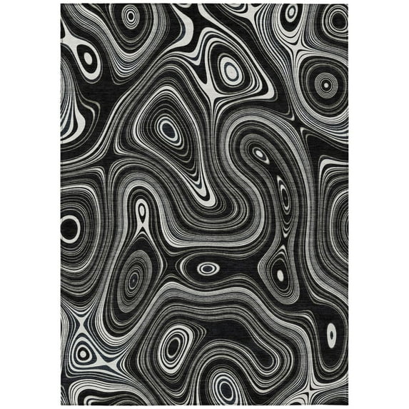 Dalyn Rugs Machine Washable Indoor/Outdoor Chantille ACN2097 Black 2'6" x 3'10" Rug
