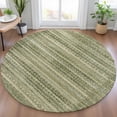 thumbnail image 1 of Addison Rugs Chantille Indoor/Outdoor Transitional Stripes Green Machine Washable Round Rug, 8' x 8', 1 of 8