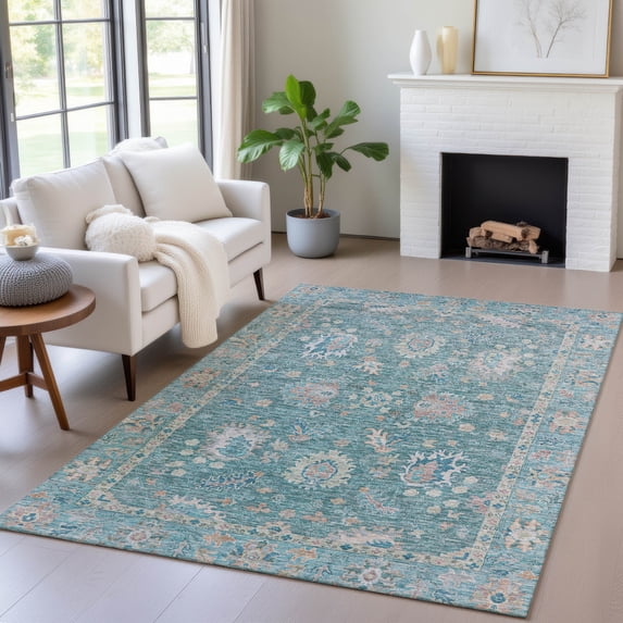 Addison Rugs Chantille Indoor/Outdoor Traditional Global Teal Machine Washable Rectangle Rug, 3' x 5'