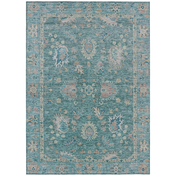 Dalyn Rugs Machine Washable Indoor/Outdoor Chantille ACN2104 Teal 5' x 7'6" Rug