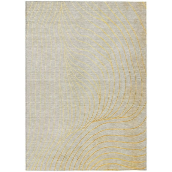 Dalyn Rugs Machine Washable Indoor/Outdoor Chantille ACN2107 Gold 5' x 7'6" Rug