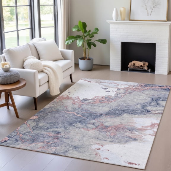Addison Rugs Chantille Indoor/Outdoor Transitional Abstract Blush Machine Washable Rectangle Rug, 10' x 14'