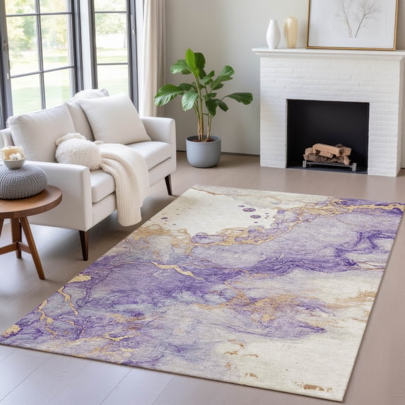 Addison Rugs Chantille Indoor/Outdoor Transitional Abstract Purple Machine Washable Rectangle Rug, 8' x 10'