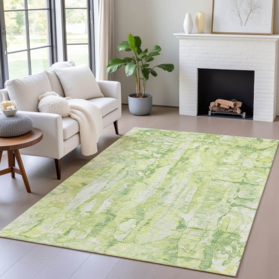 Addison Rugs Chantille Indoor/Outdoor Transitional Abstract Lime Machine Washable Rectangle Rug, 10' x 14'