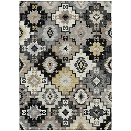 Dalyn Rugs Machine Washable Indoor/Outdoor Chantille ACN2123 Black 10' x 14' Rug