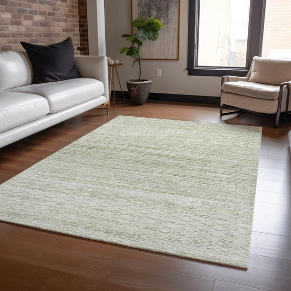 Addison Rugs Chantille Indoor/Outdoor Transitional Stripes Sage Machine Washable Rectangle Rug, 5' x 7'6"